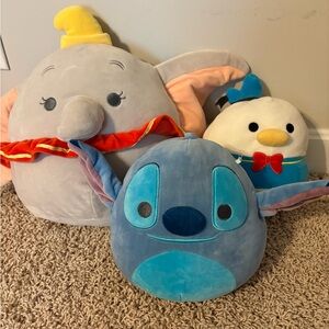Disney Plush Toy Trio - Blue, Gray, and White